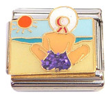 Woman In Purple Bathing Suit Italian Charm