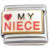 Glitter Heart Love My Niece Italian Charm