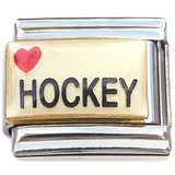 Heart Love Hockey Italian Charm