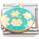 Snowflakes on Blue Italian Charm