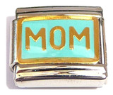Mom on Light Blue Italian Charm