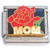 Mom Rose on Black Italian Charm