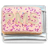 PMS Pink Glitter Italian Charm