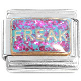 Freak Pink Glitter Italian Charm