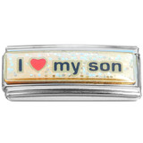 I Love My Son Glitter Superlink Italian Charm