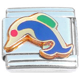 Colorful Dolphin Swimming Italian Charm
