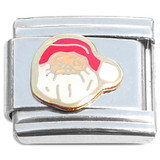 Santa White Beard Red Hat Italian Charm