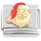 Santa White Beard Red Hat Italian Charm