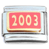 Year 2003 Coral Red Italian Charm