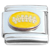Yellow Football Italian Charm