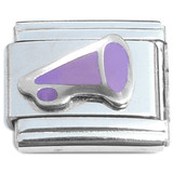 Megaphone Cheer Purple Italian Charm
