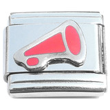 Megaphone Cheer Coral Red Italian Charm