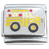 Cute Yellow School Bus Italian Charm