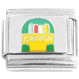 Colorful Crayon Box School Teacher Italian Charm