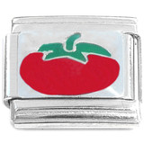 Bright Red Tomato Green Stem Italian Charm