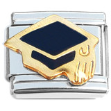 Graduation Cap Tassels Black Italian Charm