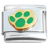 Animal Paw Print Green Italian Charm