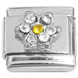 Flower Yellow Center Italian Charm