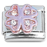 Bling Clover Rosegold Italian Charm