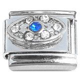 Eye Blue Bling Italian Charm