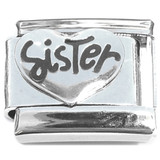 Sister Cute Heart Italian Charm