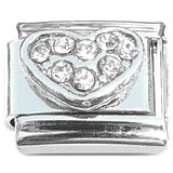 Love Heart Clear Bling Italian Charm