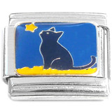 Cute Black Cat Star Sky Italian Charm