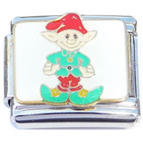 Cute Christmas Elf Red Hat Holiday Italian Charm