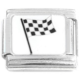 Checkered Flag Racing Car Checker Italian Charm