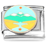 Mountain Sky Outdoor River Scene Italian Charm