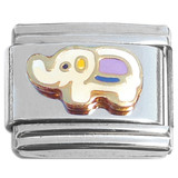 Cute Little Elephant Purple Italian Charm