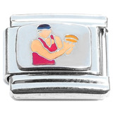 Basketball Player Ball Italian Charm
