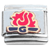 Camp Fire Flames Italian Charm