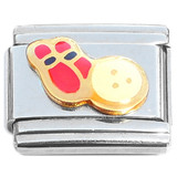 Bowling Ball and Pins Red Italian Charm