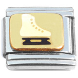 Ice Skate Black White Italian Charm