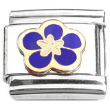 Flower Dark Blue Petals Italian Charm