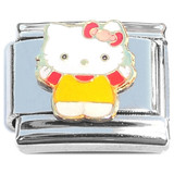 Hello Kitty Wearing Red and Yellow Italian Charm