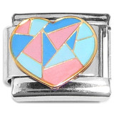 Heart Patchwork Pastel Stained Glass Italian Charm
