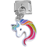 Rainbow Unicorn Dangle Italian Charm