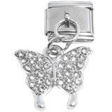 Butterfly Bling Dangle Italian Charm