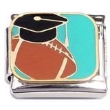 Graduation Cap Football Sports Italian Charm