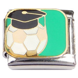 Graduation Cap Soccer Sports Italian Charm