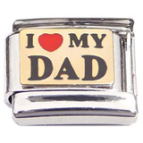 I Love My Dad Red Heart Italian Charm