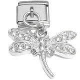 Sparkle Dragonfly Italian Charm