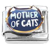Mother of Cats Feline Face Shape Italian Charm