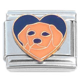 Labrador Retriever Puppy Black Heart Dog Italian Charm