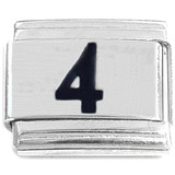 Number Four Black 4 Italian Charm
