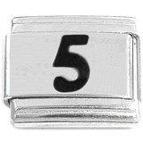 Number Five Black 5 Italian Charm
