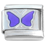 Purple Butterfly Wings Italian Charm