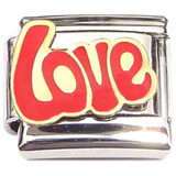 Love Bold Red Text Italian Charm